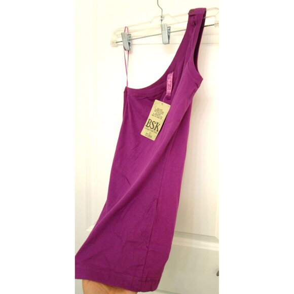 BSK Casual Connection by Bershka Women One Shoulder Top - Med. Cotton Purple NWT - Picture 8 of 16